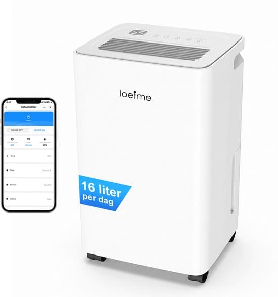 LOEFME luchtontvochtiger (16 liter, 60 m², wit)